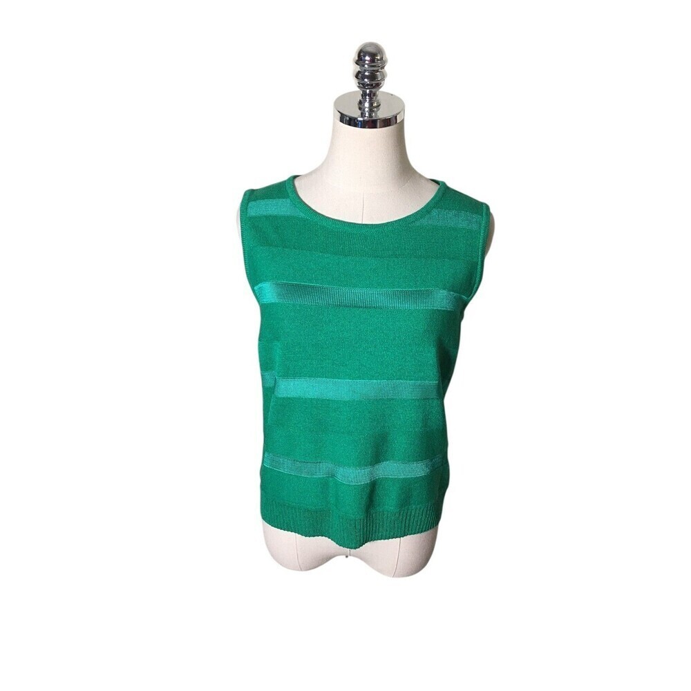St John Sport Sweater Women's Size Small Green Sleeveless